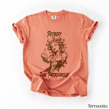 Medusa Feminist Shirt, Petrify The Patriarchy Tee, Bold Statement T-Shirt, Terracotta Graphic Tee, Women&amp;