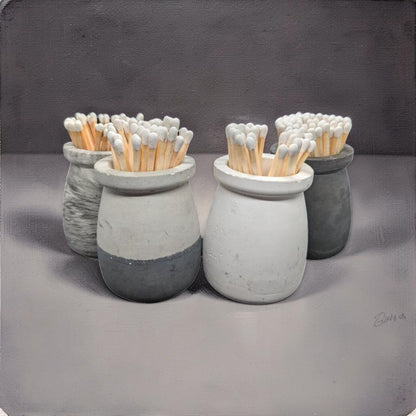 Minimalist Concrete Match Striker Jar including Matches | Modern Candle Accessory | Unique Birthday or New Home Gift | Housewarming Gifts
