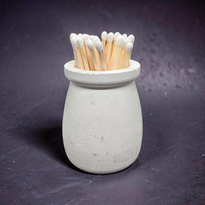 Minimalist Concrete Match Striker Jar including Matches | Modern Candle Accessory | Unique Birthday or New Home Gift | Housewarming Gifts