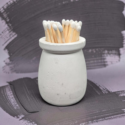 Minimalist Concrete Match Striker Jar including Matches | Modern Candle Accessory | Unique Birthday or New Home Gift | Housewarming Gifts
