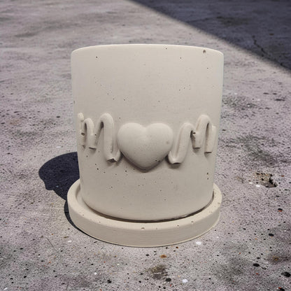 Concrete Mom Planter with Drainage Tray - Mother&amp;