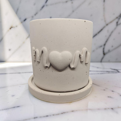 Concrete Mom Planter with Drainage Tray - Mother&amp;