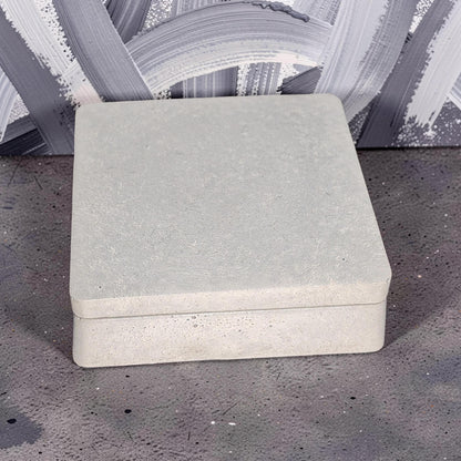 Minimalist Concrete Box with Free-Floating Lid | Modern Industrial Storage