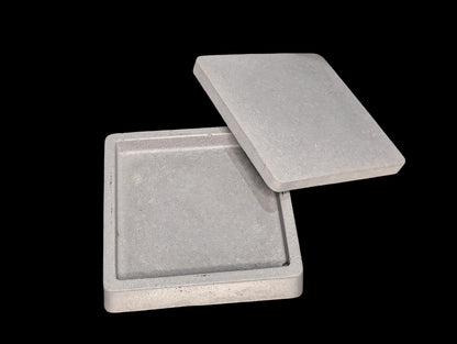 Minimalist Concrete Box with Free-Floating Lid | Modern Industrial Storage