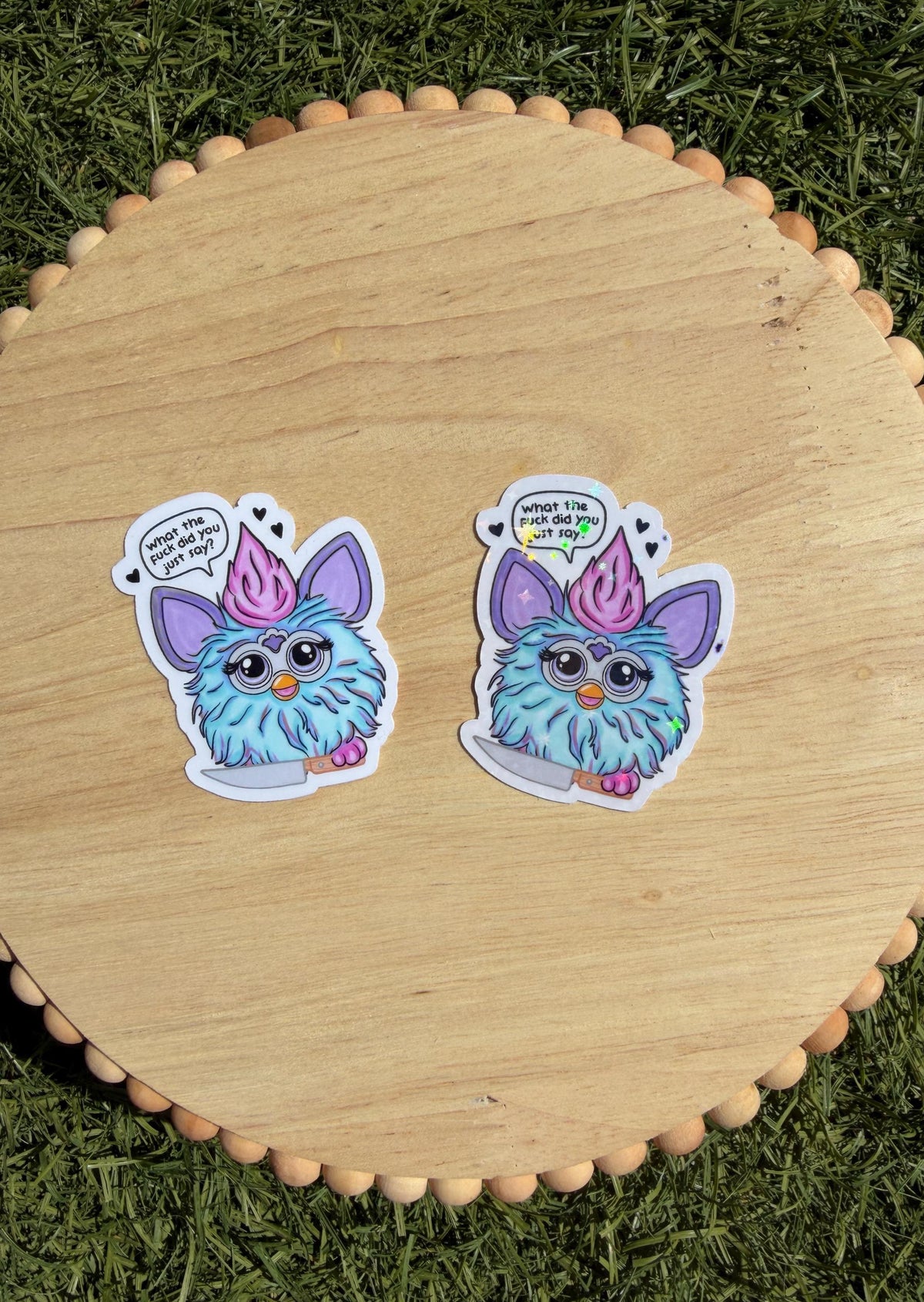 90s Toy Creature Sticker Funny Retro Plush Monster Sticker, What The F Did You Just Say Meme Sticker, Cute Chaotic Nostalgia Decal