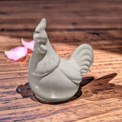 Handmade Concrete Chicken Statue Set – Minimalist Farmhouse Decor – Modern Industrial Rooster &amp; Hen Figurines – Nordic Style Concrete Bird