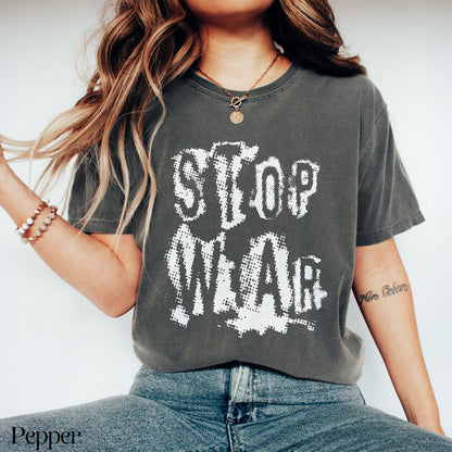 Unisex Graphic Tee, Stop War T-Shirt, Anti-War Shirt, Retro Style Tee, Casual Wear, Statement T-Shirt, Gift for Peace Lovers