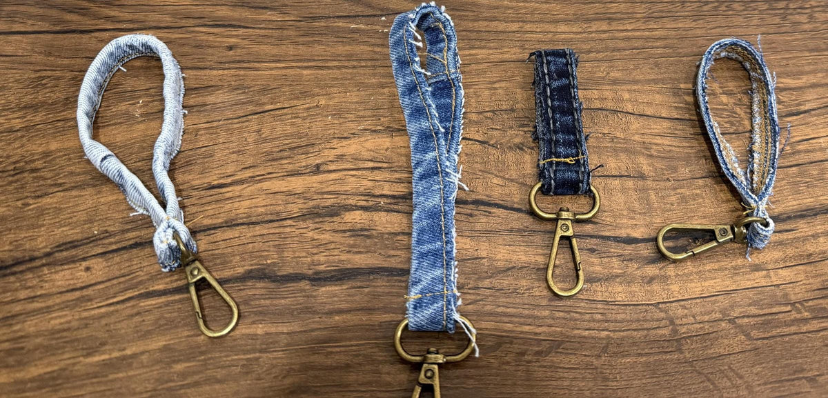 Repurposed Denim Key Fobs/ Bag Charms