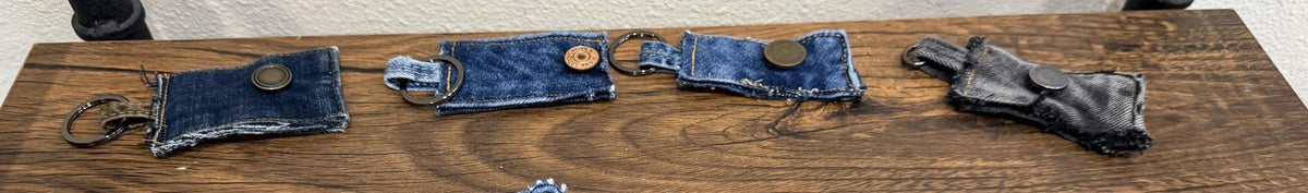 Repurposed Denim Key Fobs/ Bag Charms