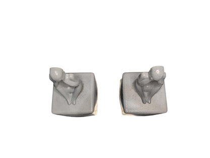 Abstract Concrete Bookends | Heavy Duty Modern Book Ends | Minimalist Bookshelf Decor | Industrial Chic Home Decor
