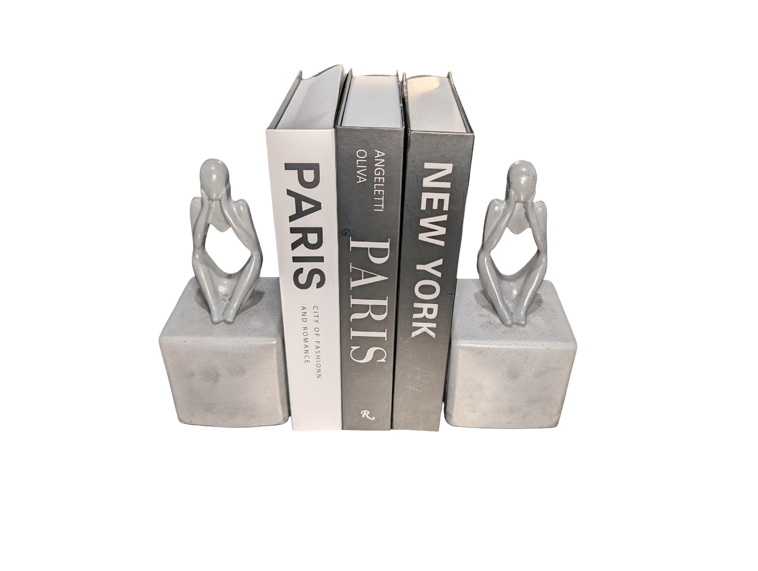 Abstract Concrete Bookends | Heavy Duty Modern Book Ends | Minimalist Bookshelf Decor | Industrial Chic Home Decor