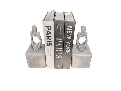 Abstract Concrete Bookends | Heavy Duty Modern Book Ends | Minimalist Bookshelf Decor | Industrial Chic Home Decor