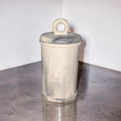 Minimalist Concrete 4.5&amp;quot; Storage Jar with Ring Lid - Industrial Grey or Marble Canister -Modern Bathroom Organizer &amp; Office Desk Decor