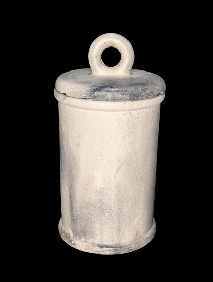 Minimalist Concrete 4.5&amp;quot; Storage Jar with Ring Lid - Industrial Grey or Marble Canister -Modern Bathroom Organizer &amp; Office Desk Decor