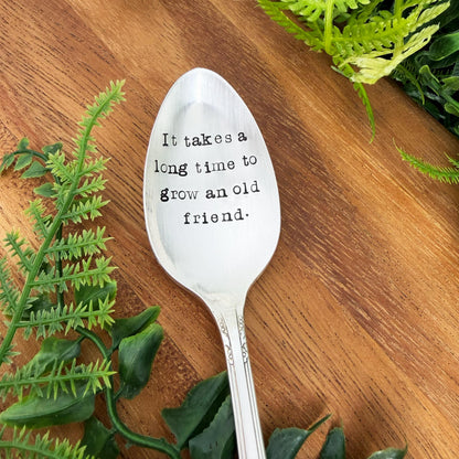 Vintage Stamped Spoon: Custom Silverplate Friend Gift