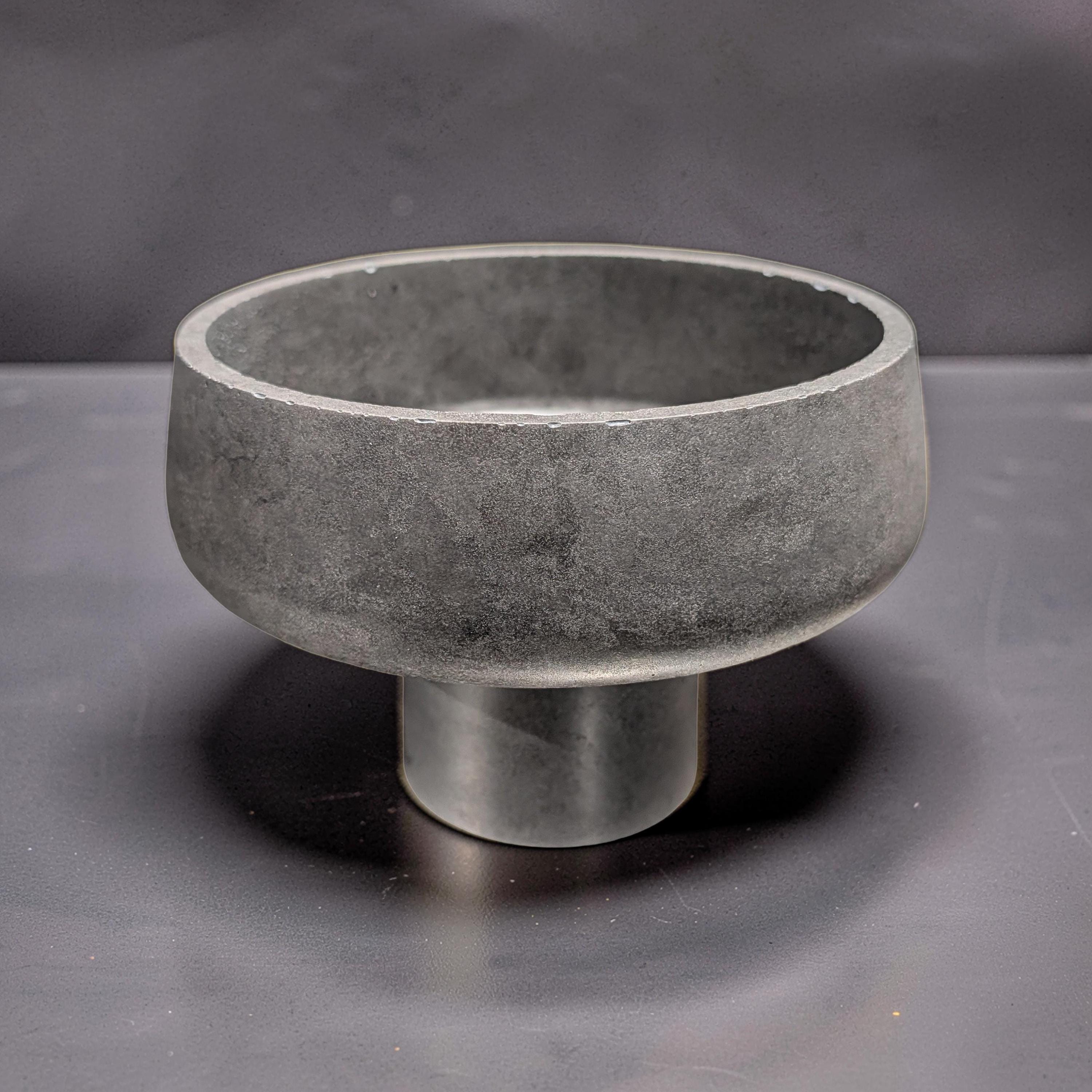 Modern Concrete Pedestal Bowl, Brutalist Centerpiece Bowl, Minimalist Footed Fruit Bowl, Decorative Catchall Dish, Stone Coffee Table Decor