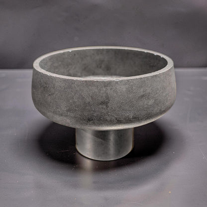 Modern Concrete Pedestal Bowl, Brutalist Centerpiece Bowl, Minimalist Footed Fruit Bowl, Decorative Catchall Dish, Stone Coffee Table Decor