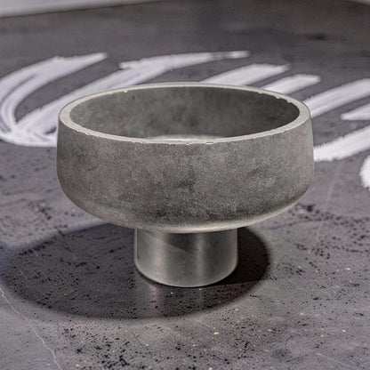 Modern Concrete Pedestal Bowl, Brutalist Centerpiece Bowl, Minimalist Footed Fruit Bowl, Decorative Catchall Dish, Stone Coffee Table Decor