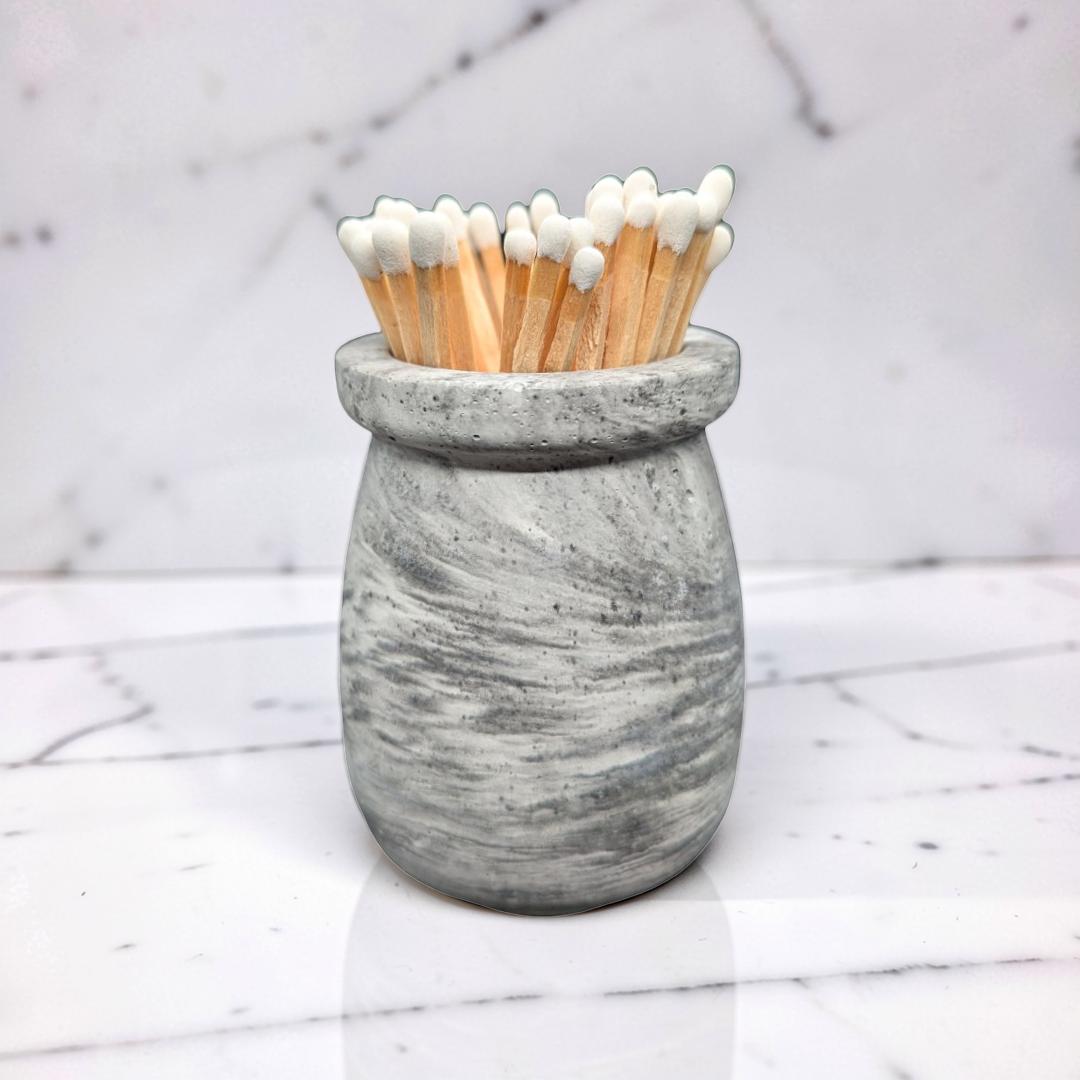 Minimalist Concrete Match Striker Jar including Matches | Modern Candle Accessory | Unique Birthday or New Home Gift | Housewarming Gifts