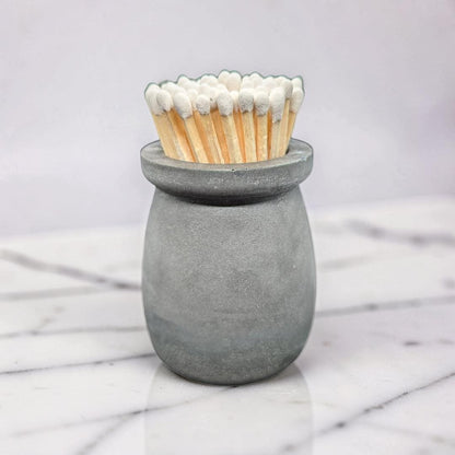 Minimalist Concrete Match Striker Jar including Matches | Modern Candle Accessory | Unique Birthday or New Home Gift | Housewarming Gifts