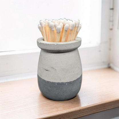 Minimalist Concrete Match Striker Jar including Matches | Modern Candle Accessory | Unique Birthday or New Home Gift | Housewarming Gifts
