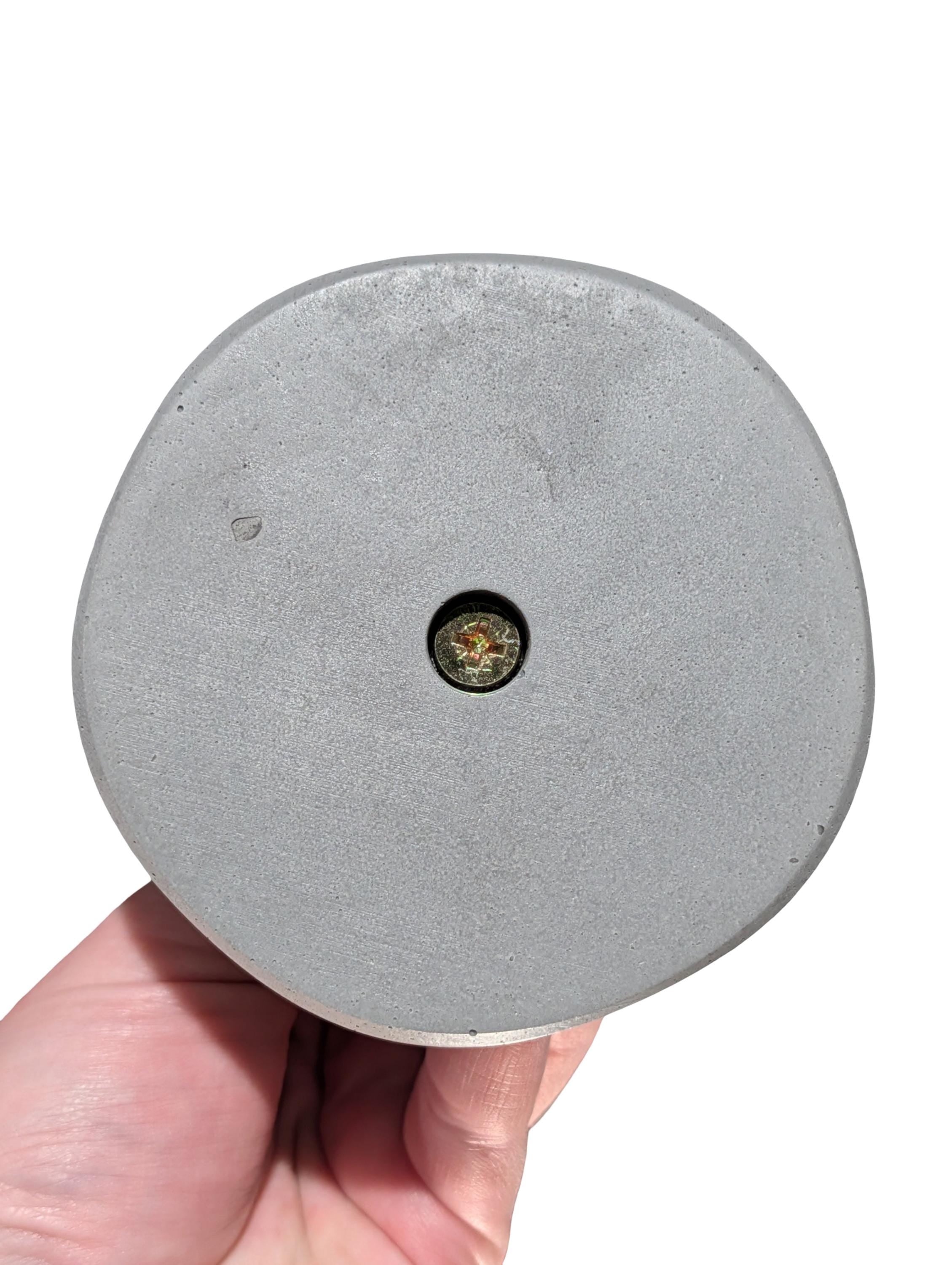 Large Round 3.5 Inch Concrete Wall Knob | Modern Circular Wall Peg for Entryway | Industrial Concrete Wall Hanger
