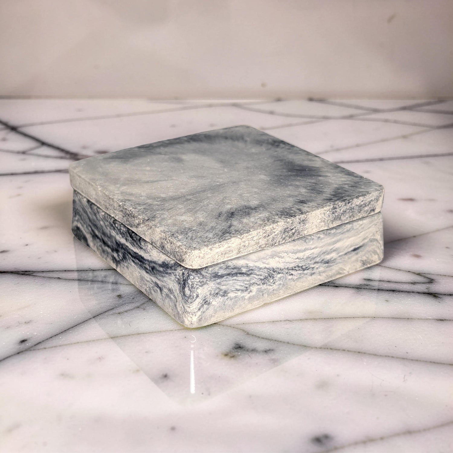 Minimalist Concrete Box with Free-Floating Lid | Modern Industrial Storage