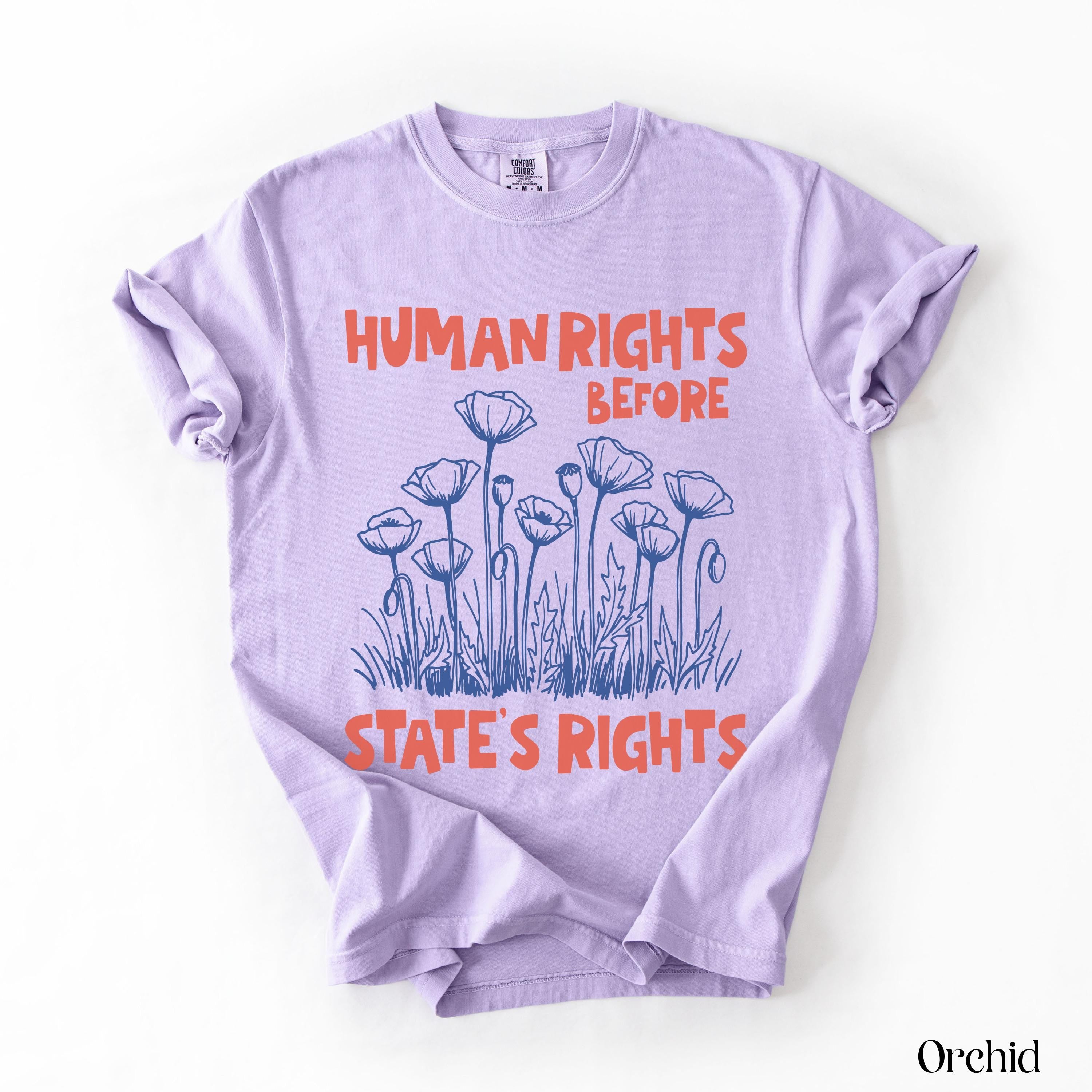 Purple t-shirt with &amp;quot;Human Rights Before State&amp;