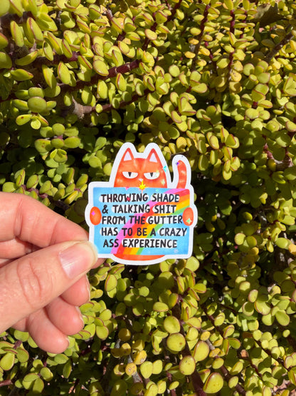Funny Cat Sticker | Sarcastic Quote Sticker | Sassy Cat Meme Sticker | Snarky Humor Decal | 2" or 3" Clear or Holographic