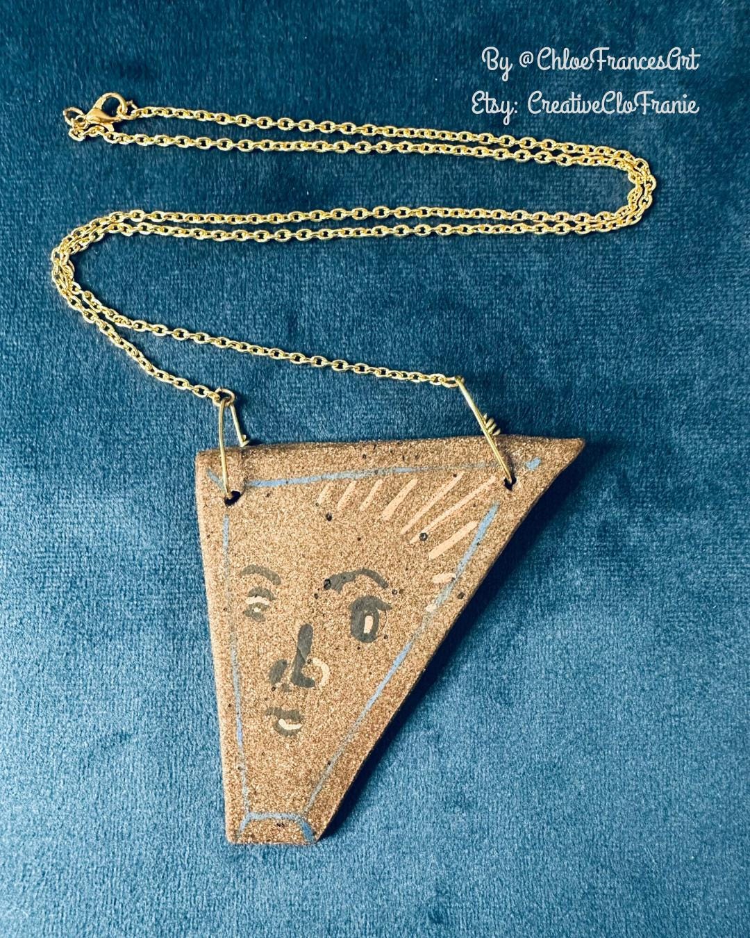 Sun God - Abstract Illustrated Ceramic Necklace