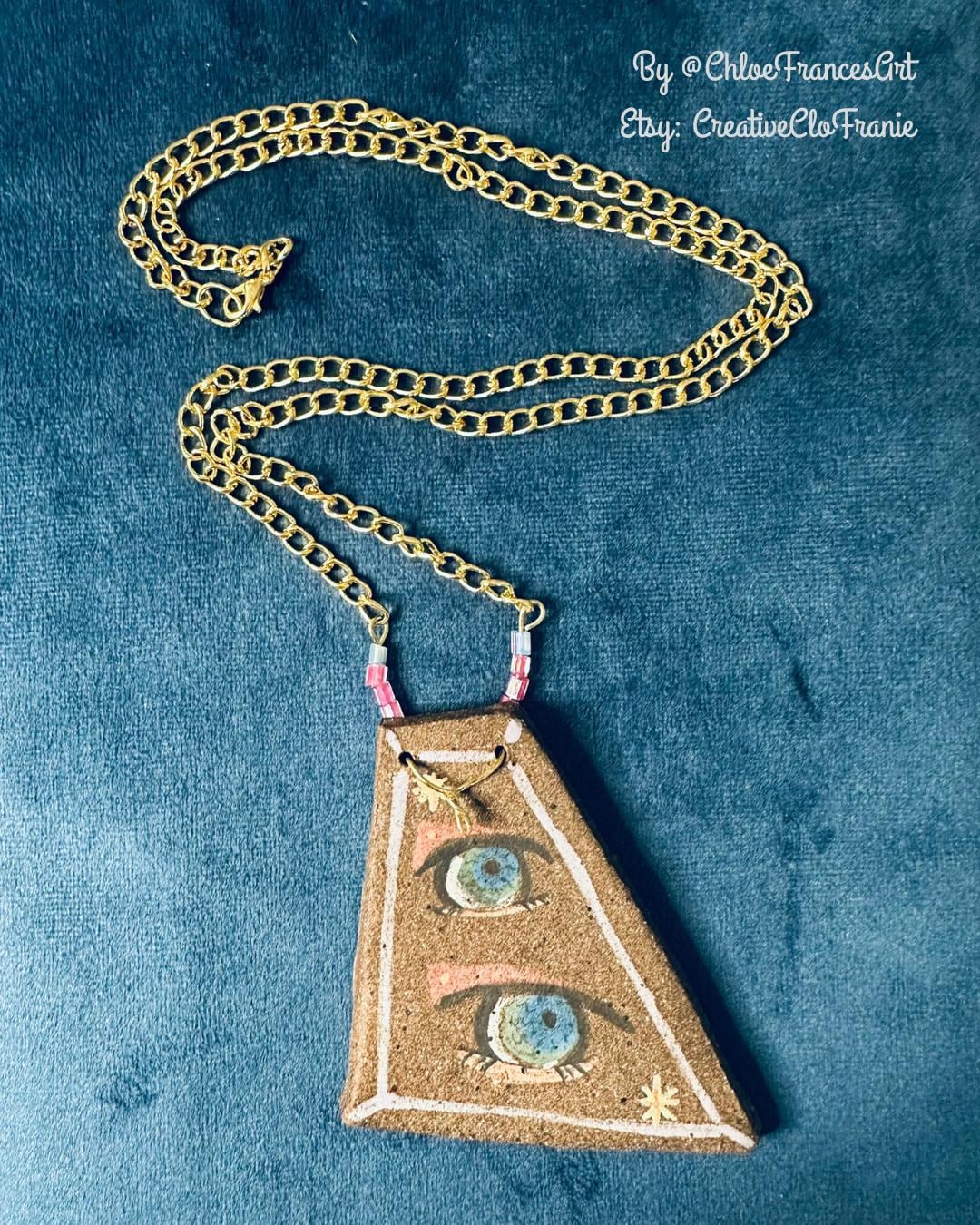 Vision - Abstract Illustrated Ceramic Necklace