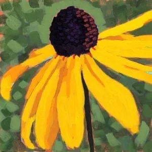 Black Eyed Susan Art Print, Glossy Floral Wall Decor, Cottagecore Garden Art