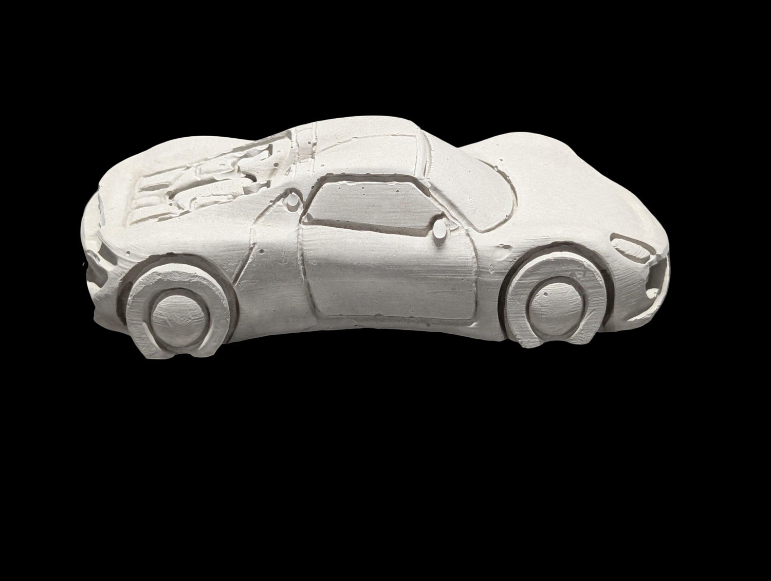 Concrete Car Sculpture for Painting | DIY Race Car Craft for Kids | Minimalist Brutalist Home Decor | Kids Birthday Party Favors | Paintable
