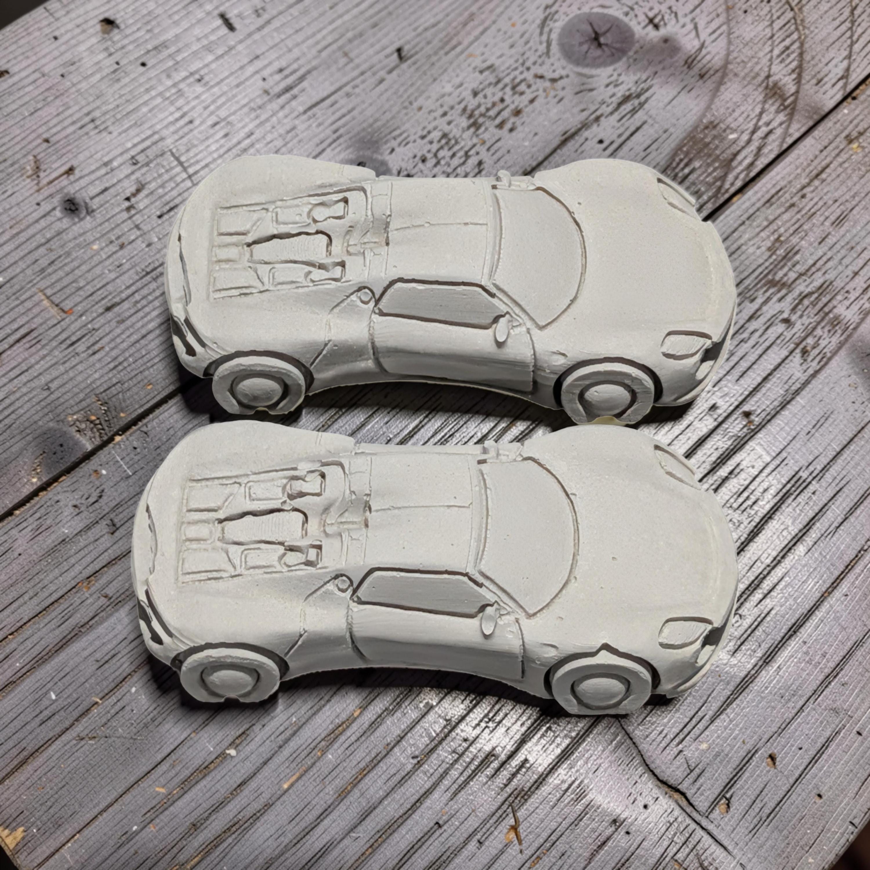 Concrete Car Sculpture for Painting | DIY Race Car Craft for Kids | Minimalist Brutalist Home Decor | Kids Birthday Party Favors | Paintable
