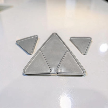 Modular Concrete Triangle Tray Set (5-Piece) - Geometric Trinket Dish &amp; Large Decorative Centerpiece - Minimalist Desk Organizer