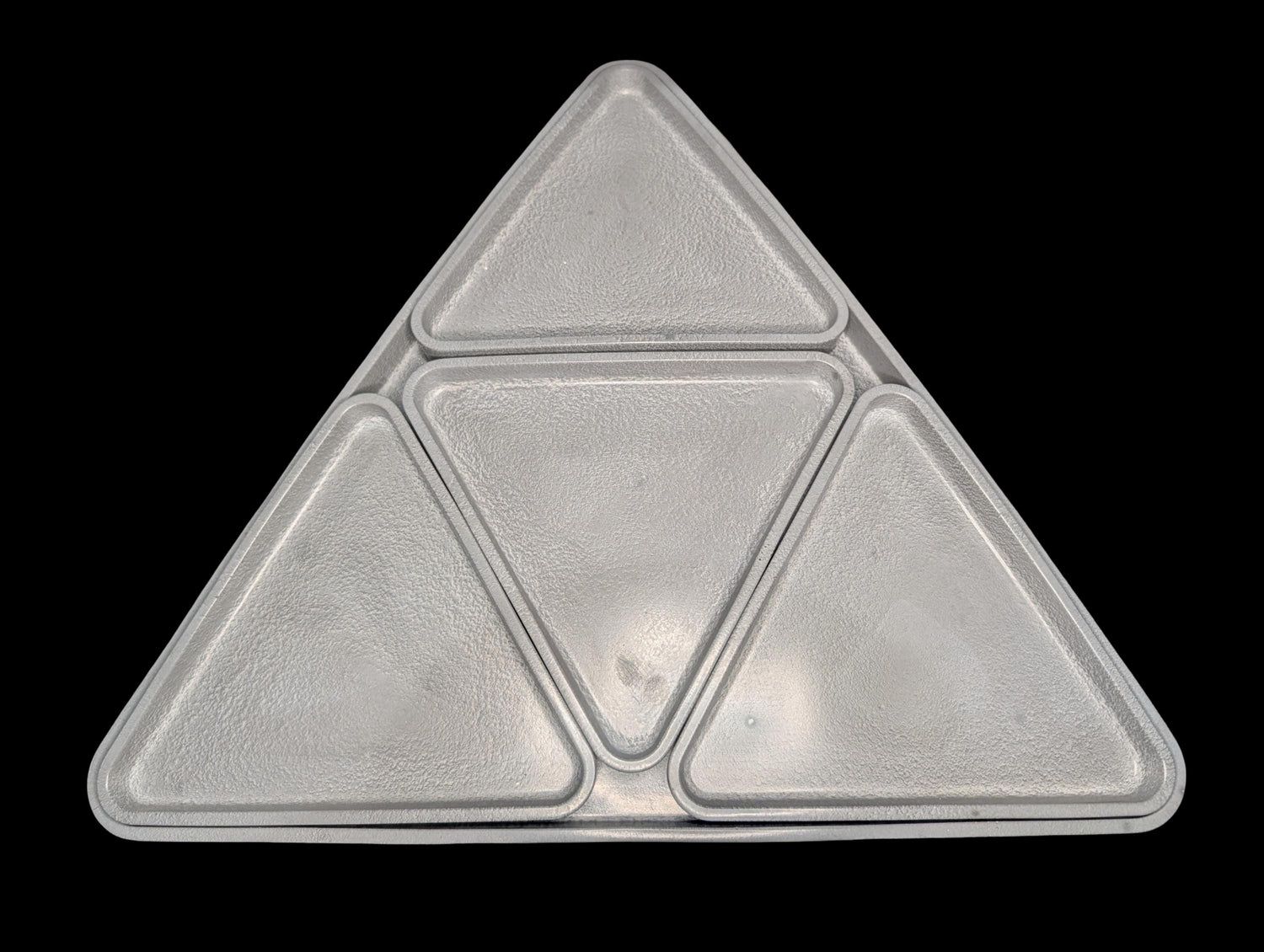 Modular Concrete Triangle Tray Set (5-Piece) - Geometric Trinket Dish &amp; Large Decorative Centerpiece - Minimalist Desk Organizer