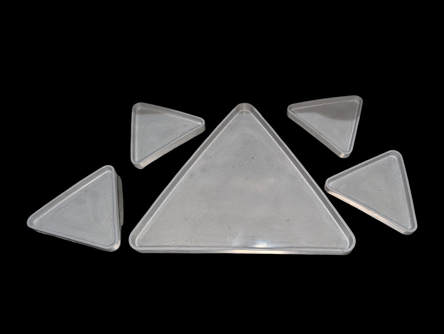 Modular Concrete Triangle Tray Set (5-Piece) - Geometric Trinket Dish &amp; Large Decorative Centerpiece - Minimalist Desk Organizer