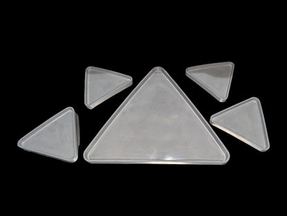 Modular Concrete Triangle Tray Set (5-Piece) - Geometric Trinket Dish &amp; Large Decorative Centerpiece - Minimalist Desk Organizer