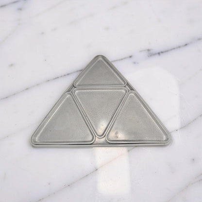 Modular Concrete Triangle Tray Set (5-Piece) - Geometric Trinket Dish &amp; Large Decorative Centerpiece - Minimalist Desk Organizer