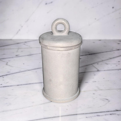 Minimalist Concrete 4.5&amp;quot; Storage Jar with Ring Lid - Industrial Grey or Marble Canister -Modern Bathroom Organizer &amp; Office Desk Decor