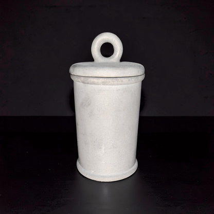 Minimalist Concrete 4.5&amp;quot; Storage Jar with Ring Lid - Industrial Grey or Marble Canister -Modern Bathroom Organizer &amp; Office Desk Decor
