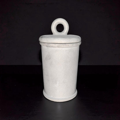 Minimalist Concrete 4.5&amp;quot; Storage Jar with Ring Lid - Industrial Grey or Marble Canister -Modern Bathroom Organizer &amp; Office Desk Decor