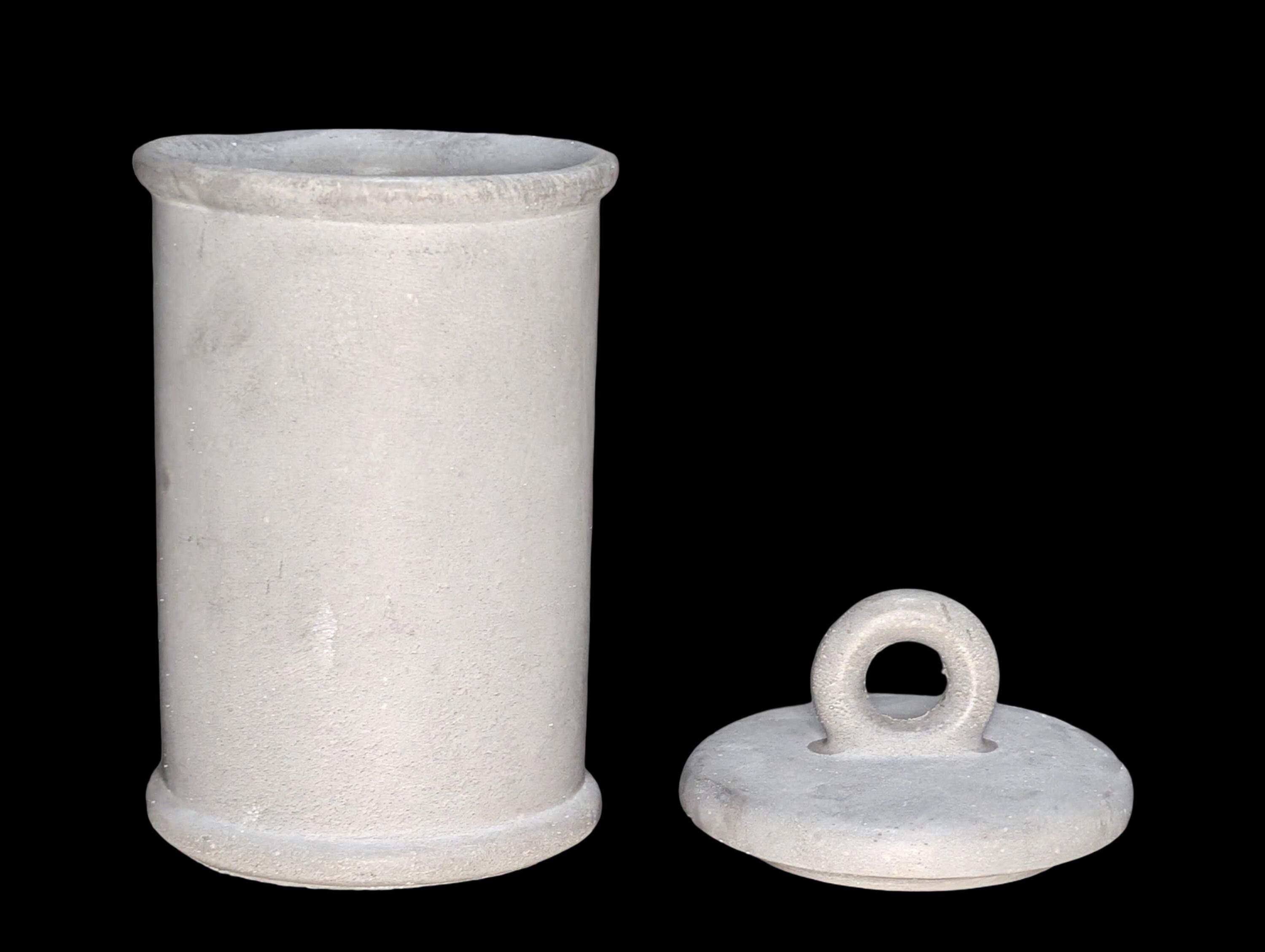Minimalist Concrete 4.5&amp;quot; Storage Jar with Ring Lid - Industrial Grey or Marble Canister -Modern Bathroom Organizer &amp; Office Desk Decor