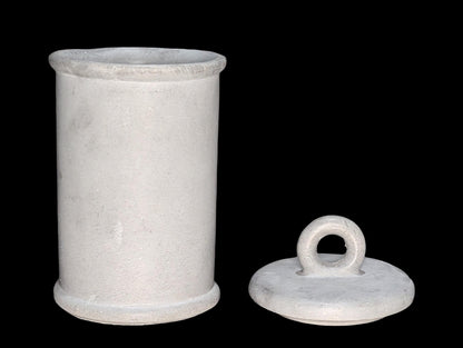 Minimalist Concrete 4.5&amp;quot; Storage Jar with Ring Lid - Industrial Grey or Marble Canister -Modern Bathroom Organizer &amp; Office Desk Decor