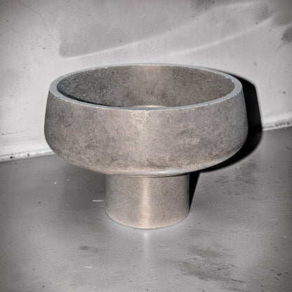 Modern Concrete Pedestal Bowl, Brutalist Centerpiece Bowl, Minimalist Footed Fruit Bowl, Decorative Catchall Dish, Stone Coffee Table Decor