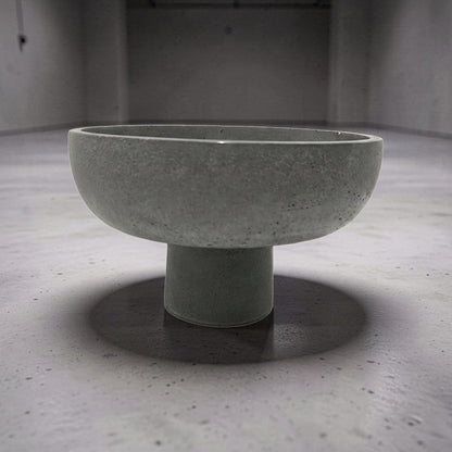 Modern Concrete Pedestal Bowl, Brutalist Centerpiece Bowl, Minimalist Footed Fruit Bowl, Decorative Catchall Dish, Stone Coffee Table Decor