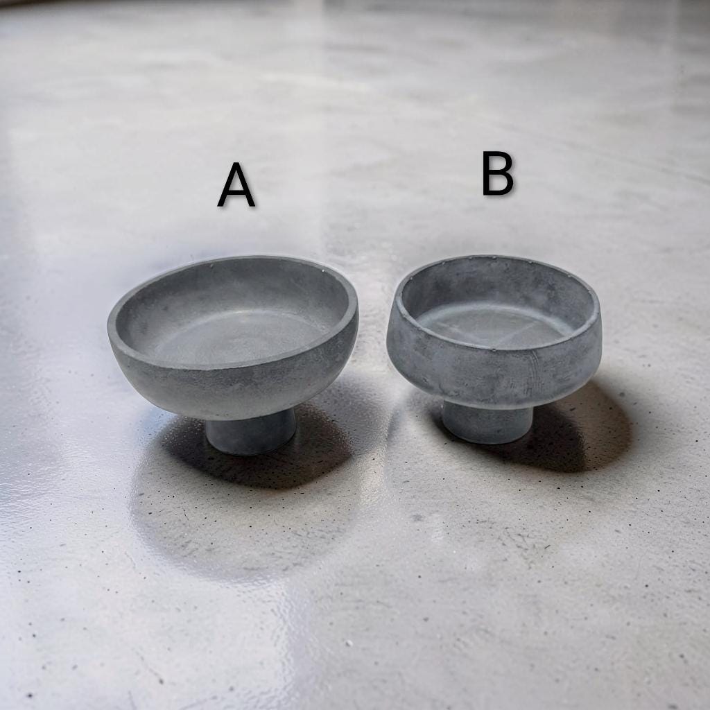 Modern Concrete Pedestal Bowl, Brutalist Centerpiece Bowl, Minimalist Footed Fruit Bowl, Decorative Catchall Dish, Stone Coffee Table Decor