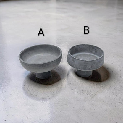 Modern Concrete Pedestal Bowl, Brutalist Centerpiece Bowl, Minimalist Footed Fruit Bowl, Decorative Catchall Dish, Stone Coffee Table Decor