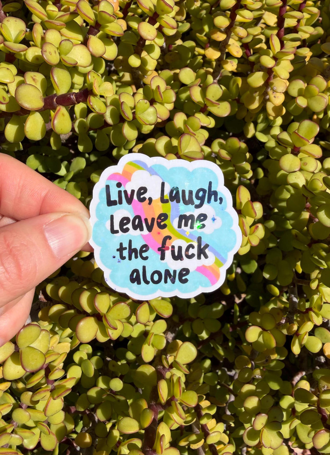 Funny Leave Me Alone Sticker, Sarcastic Mental Health Sticker, Introvert Humor Decal, Cute Snarky Sticker, Laptop Water Bottle