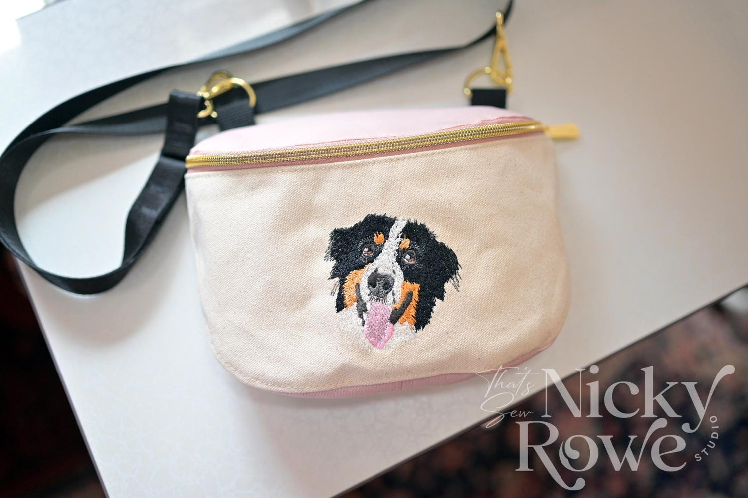 Pet Portrait Dog Walking Bag - Everyday Sling - Cross-body Bag - Custom, Handmade, Canvas Handbag - NO AI